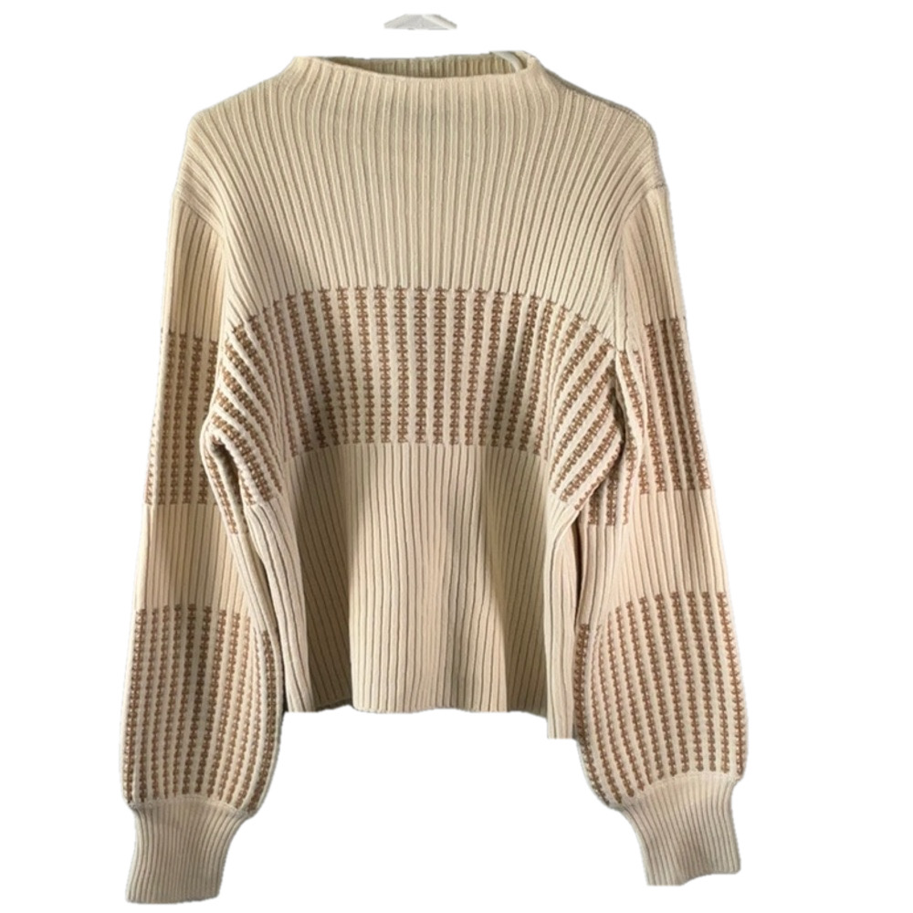Evereve Cream and Brown Women's Sweater